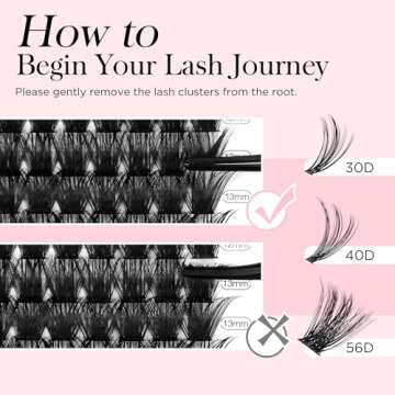 BEYELIAN Cluster Lashes - 168pcs Soft, Reusable Strands