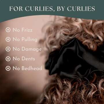 Authentic Mulberry Silk Oversized Scrunchies for Women, Anti Breakage Hair Ties for Curly Thick & Thin Hair, No Frizz & Dent, 100% Silk for Buns, Ponytail & Sleeping, Black & White Color - XL (2 Pack)