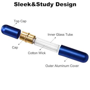 Bekith Set of 8 Colors Empty Essential Oil Personal Inhaler Refillable Aromatherapy Nasal Inhaler Tu...