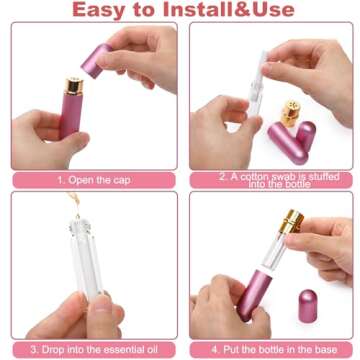 Bekith Set of 8 Colors Empty Essential Oil Personal Inhaler Refillable Aromatherapy Nasal Inhaler Tubes Aluminum and Glass, Portable Nasal Inhalers with 20 Cotton Wicks and 4 Opening Tool