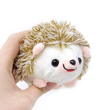 Honbay Furry Hedgehog Shape Pin Cushion Fabric Pin Holder for Sewing or DIY Crafts (Brown)