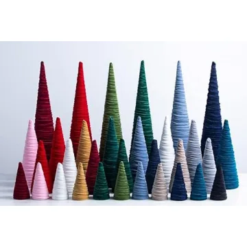 Slate Blue Velvet Cones Set for Wedding and Decor