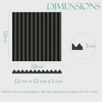 52 Pack Acoustic Foam Panel Wedge Studio Soundproofing Wall Tiles 12" X 12" X 1"