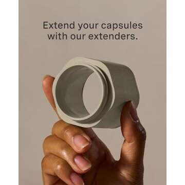 Cadence Extender - Add On to Any Flex Capsule Container - Adds Additional 1.43 Fl Oz - 3 Pack - Sand