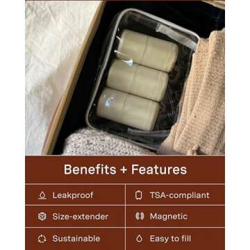 Cadence Extender - Add On to Any Flex Capsule Container - Adds Additional 1.43 Fl Oz - 3 Pack - Sand