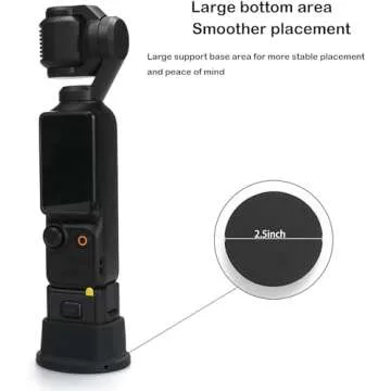 PCTC Silicone Non-Slip Desktop Mount for DJI Osmo Pocket 3, Lightweight and Compact, OSMO Pocket 3 Accessories (Silicone Black/Plus)