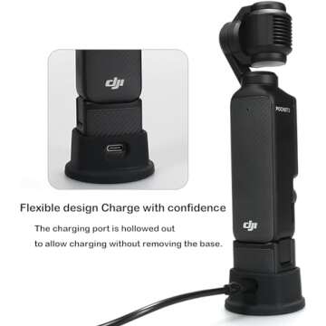 PCTC Silicone Non-Slip Desktop Mount for DJI Osmo Pocket 3, Lightweight and Compact, OSMO Pocket 3 Accessories (Silicone Black/Plus)