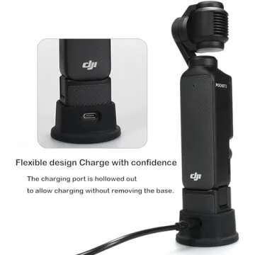 PCTC Silicone Non-Slip Desktop Mount for DJI Osmo Pocket 3, Lightweight and Compact, OSMO Pocket 3 Accessories (Silicone Black/Plus)