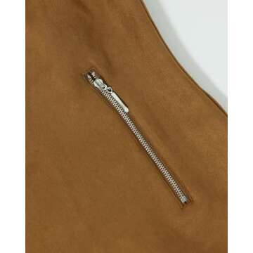 Kedera Womens Faux Suede Jackets With Pearls Fall Fashion 2024 Outfits Open Front Cropped Biker Bomber Coat Outwear