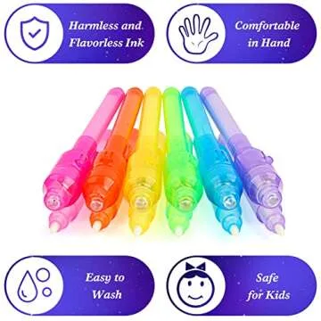 Thesixowls Invisible Ink Pen, 24 Pcs Spy Pen with UV Light, Secret Pen Magic Disappearing Ink Markers for Kids Party Favors Goodie Bag Stuffers…