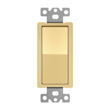 BESTTEN ENERLITES 4-Way Paddle Light Switch - Gold Finish, Modern Design, Fits Standard Boxes