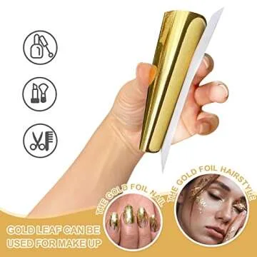 200pcs BUBIMON Imitation Rose Silver Gold Leaf Sheets Gold Foils Sheets Nail Foil for Paint, Resin, Nails, Jewelry, Slime, Arts, Gilding Crafting, Decoration, Sculpture, Furniture