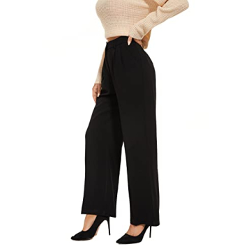 FUNYYZO Women's Wide Leg Pants High Elastic Waist Comfort