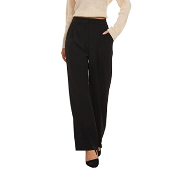 FUNYYZO Women's Wide Leg Pants High Elastic Waist Comfort