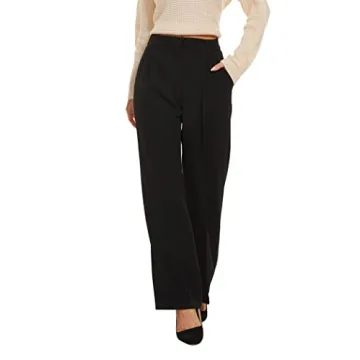 FUNYYZO Women's Wide Leg Pants High Elastic Waist Comfort