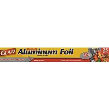 Glad Aluminum Foil, 25 Square Feet | Aluminum Foil For Grilling, Roasting, Baking