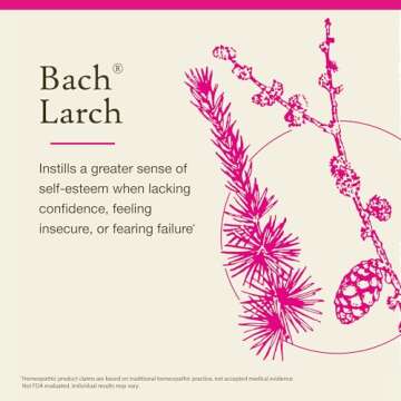 Bach Original Flower Remedies, Larch for Confidence, Natural Homeopathic Flower Essence, Holistic Wellness and Stress Relief, Vegan, 20mL Dropper