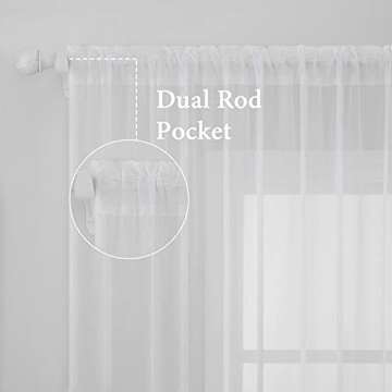 MIULEE 2 Panels Solid Color White Sheer Window Curtains Elegant Window Voile Panels/Drapes/Treatment...