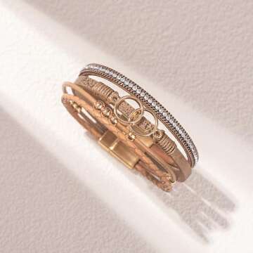 Elegant Boho Leather Cuff Bracelets for Women