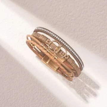 Elegant Boho Leather Cuff Bracelets for Women