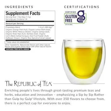 The Republic of Tea Beautifying Botanicals Beauty Brain Herbal Tea, 36 Tea Bags