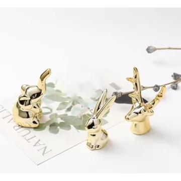 Ardax Ceramic Animal Figurine - Charming Gold Home Decor