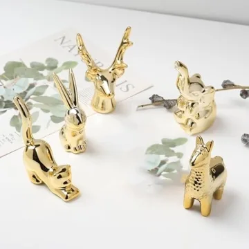 Ardax Ceramic Animal Figurine - Charming Gold Home Decor