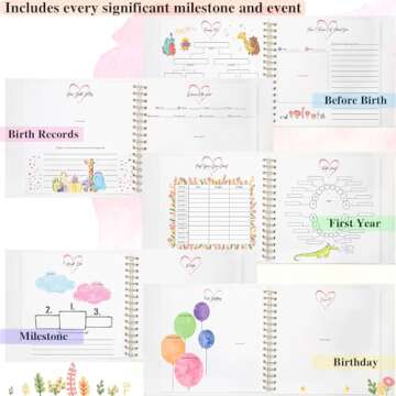 Vienrose Baby Memory Book for Milestones and Memories