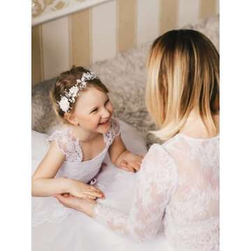 SWEETV Flower Girl Headpiece, Elegant Wedding Accessory
