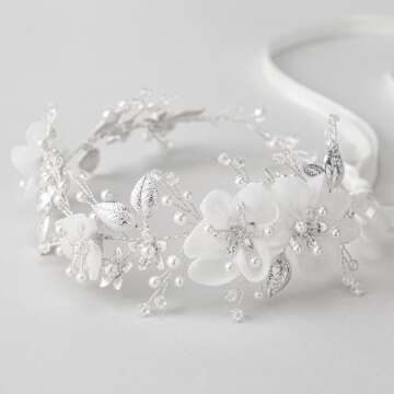 SWEETV Flower Girl Headpiece, Elegant Wedding Accessory