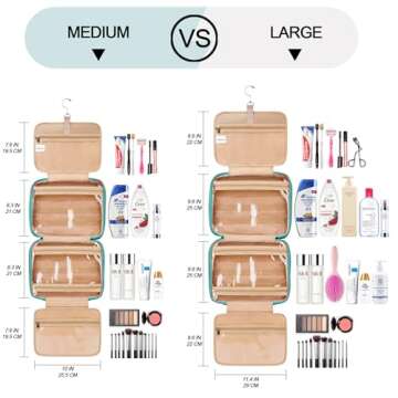 COOSKY Travel Hanging Toiletry Bag for Women, Cruise Ship Essentials, with Jewelry Organizer, Extra ...