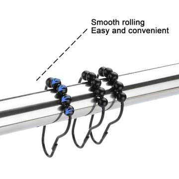 Ansxiy Rustproof Shower Curtain Rings in Matte Black