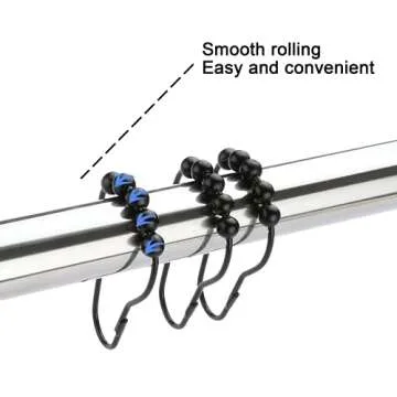 Ansxiy Rustproof Shower Curtain Rings in Matte Black