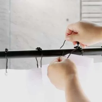 Ansxiy Rustproof Shower Curtain Rings in Matte Black