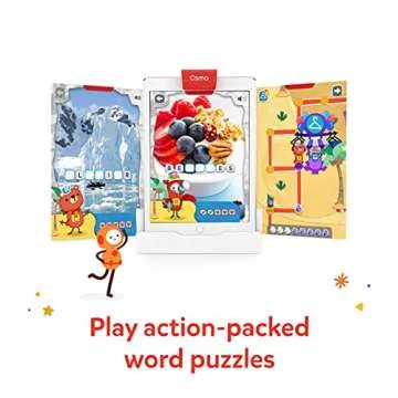 Osmo - Genius Words for iPhone, iPad & Fire Tablet - Ages 6-10 - Interactive Letter Recognition,Phonics,Sight Words & Spelling - Educational Learning Games - STEM Toy - Boy & Girl (Osmo Base Required)