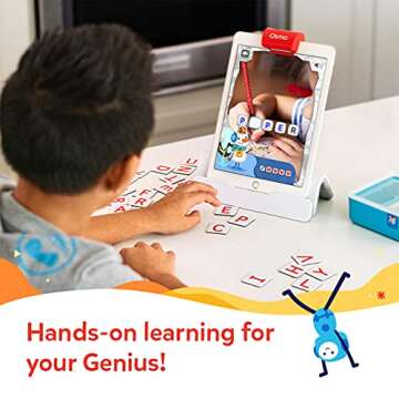 Osmo - Genius Words for iPhone, iPad & Fire Tablet - Ages 6-10 - Interactive Letter Recognition,Phonics,Sight Words & Spelling - Educational Learning Games - STEM Toy - Boy & Girl (Osmo Base Required)