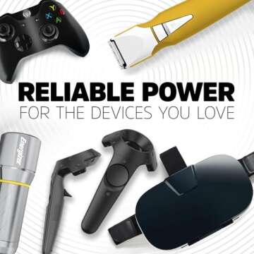 Energizer Alkaline Power 9 Volt Batteries (8 Pack), Long-Lasting Alkaline 9V Batteries