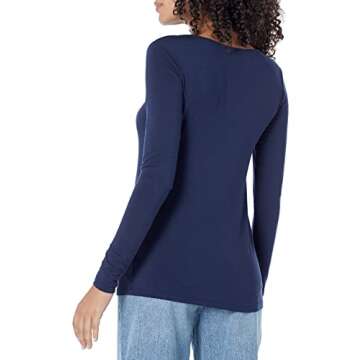 Daily Ritual Women's Jersey Long-Sleeve Scoop Neck T-Shirt, Multipacks