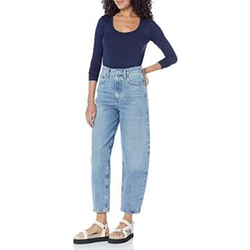 Daily Ritual Women's Jersey Long-Sleeve Scoop Neck T-Shirt, Multipacks