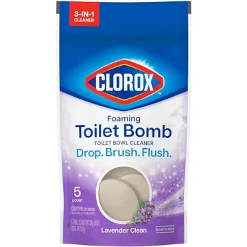 Clorox Foaming Toilet Bomb Toilet Bowl Cleaner, Bleach Free, Lavender Clean, 5 Count