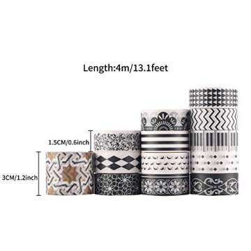 27 Rolls Washi Tape Set, DIY Gift Wrapping Scrapbooking and Craft, Sticky Adhesive Paper Masking Tape Decorative Sticker with Lovely Printed Patterns and Long-Lasting Colors