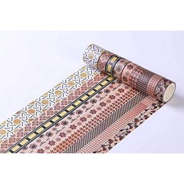 27 Rolls Washi Tape Set, DIY Gift Wrapping Scrapbooking and Craft, Sticky Adhesive Paper Masking Tape Decorative Sticker with Lovely Printed Patterns and Long-Lasting Colors