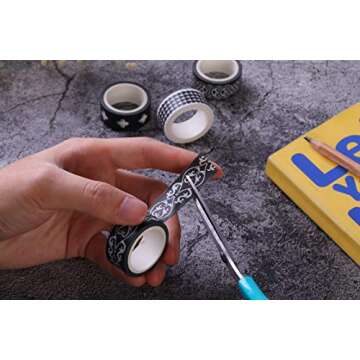 27 Rolls Washi Tape Set, DIY Gift Wrapping Scrapbooking and Craft, Sticky Adhesive Paper Masking Tape Decorative Sticker with Lovely Printed Patterns and Long-Lasting Colors