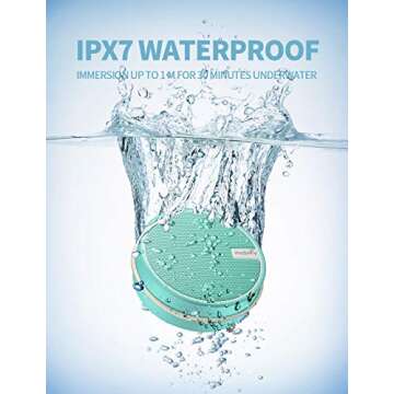 INSMY C12 IPX7 Waterproof Shower Bluetooth Speaker, Portable Small Speaker, Speakers Bluetooth Wirel...