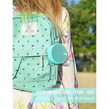 INSMY C12 IPX7 Waterproof Shower Bluetooth Speaker, Portable Small Speaker, Speakers Bluetooth Wireless Loud Clear Sound Support TF Card Suction Cup for Outdoor Kayak Canoe Beach Gift (Mint)