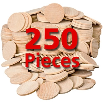 Crafty 250 Pack Unfinished Wood Circles for All Ages