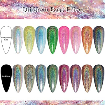 SUPWEE Holographic Gel Nail Polish 8 Colors Unicorn Nail Art