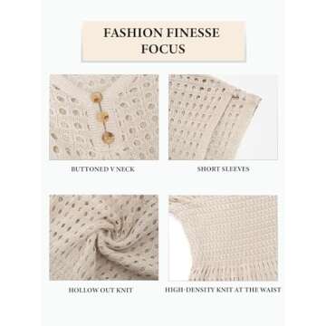 CUPSHE Women Crochet Swim Cover Up for Summer Style