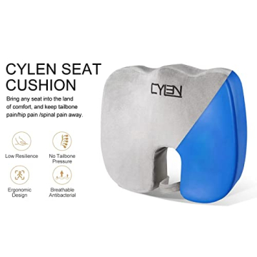 CYLEN Gel Enhanced Memory Foam Seat Cushion for Comfort