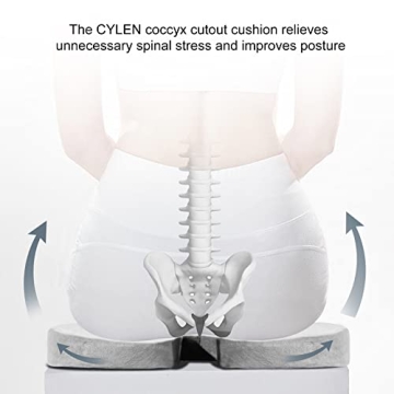 CYLEN Gel Enhanced Memory Foam Seat Cushion for Comfort